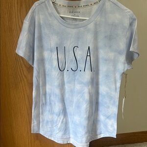 Rae Dunn Light Blue U.S.A. T-Shirt